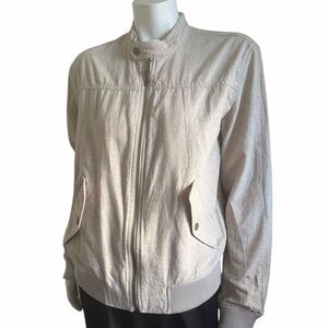 Banana Republic Bomber Jacket Men's  Extra Small Tan Linen Blend Full Zip